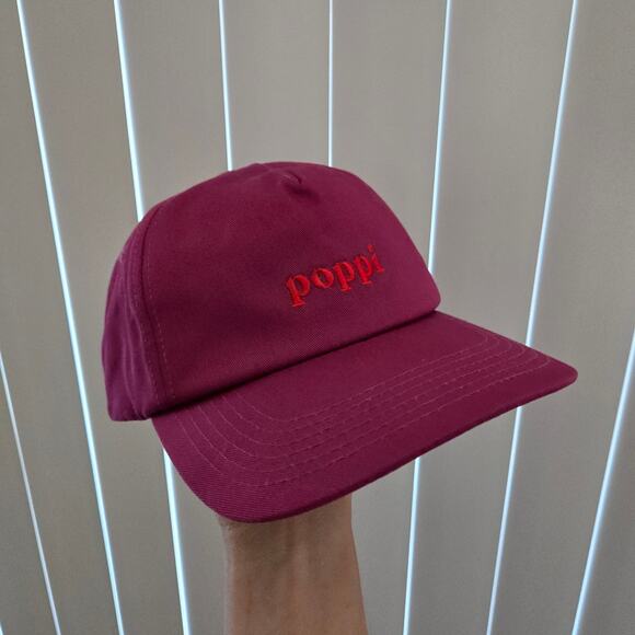 Poppi Soda x Austin Texas Collab Magenta Flat Bill Snapback Hat Patch Embroidery - Picture 1 of 5